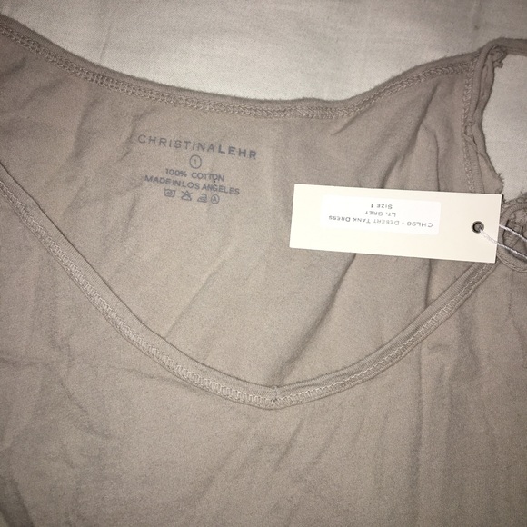 NWT Christina Lehr GREY Desert Tank Dress 100% cotton grey - Picture 2 of 2